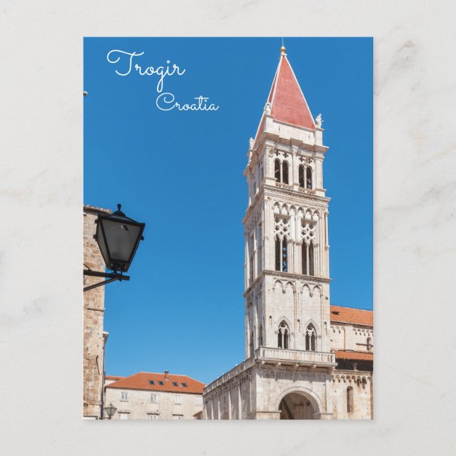 Kathedrale St. Lawrence Turm in Trogir - Kroatien Postkarte (Vorderseite)
