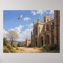 Kathedrale Strebepfeiler Tauben Impressionistische