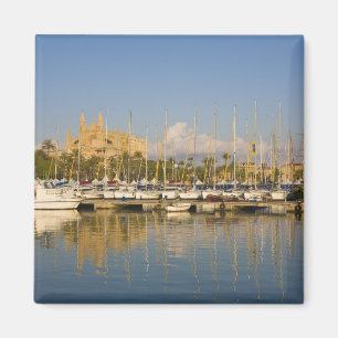 Kathedrale und Jachthafen, Palma, Mallorca, Spanie Magnet