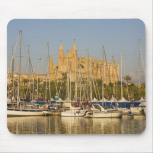 Kathedrale und Jachthafen, Palma, Mallorca, Spanie Mousepad