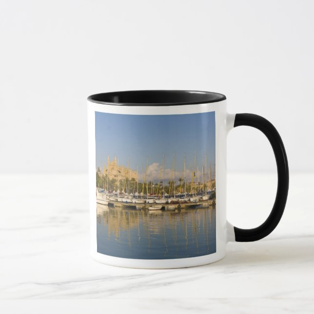 Kathedrale und Jachthafen, Palma, Mallorca, Spanie Tasse (Rechts)