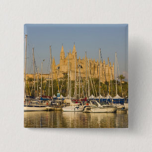 Kathedrale und Marina, Palma, Mallorca, Spanien 2 Button