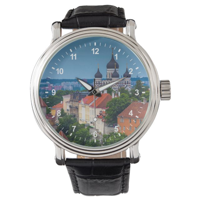 Kathedrale und Stadtbild | Dänemark Armbanduhr (Vorderseite)