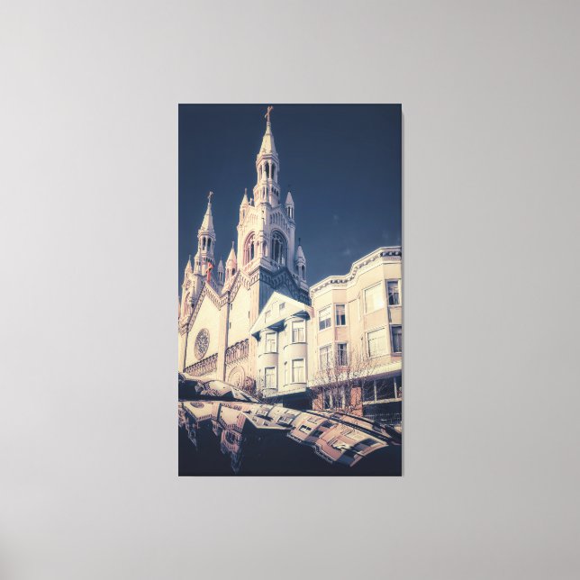 Kathedrale und Stadtbild Leinwanddruck (Vorderseite)