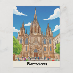 Kathedrale von Barcelona Postkarte