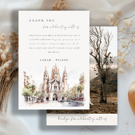 Kathedrale von Barcelona Spanien Foto Hochzeit Dankeskarte