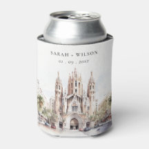 Kathedrale von Barcelona Spanien Wasserfarbenhochz
