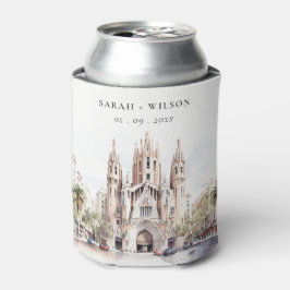 Kathedrale von Barcelona Spanien Wasserfarbenhochz Dosenkühler