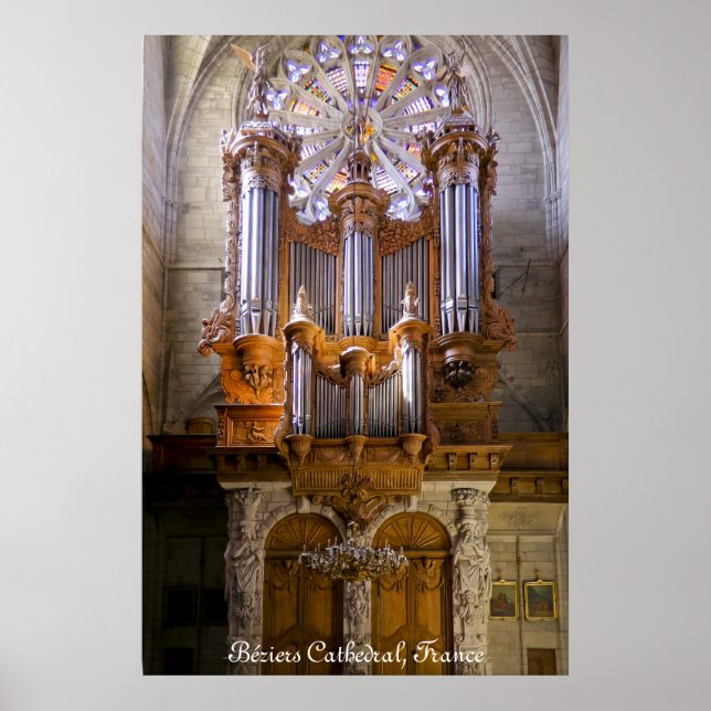 Kathedrale von Béziers, Frankreich, Orgelposter Poster (Vorne)