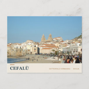 Kathedrale von Cefalù vom Lungomare aus Postkarte