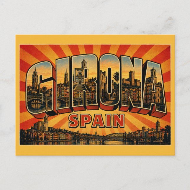Kathedrale von Girona Spanien Postkarte (Vorderseite)