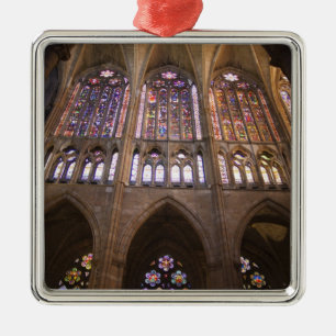 Kathedrale von Leon, Innenraum-Buntglasfenster Ornament Aus Metall