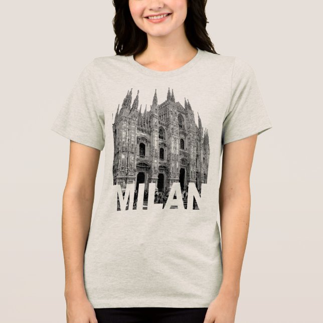 Kathedrale von Mailand, Lombardei Tri-Blend Shirt (Vorderseite)