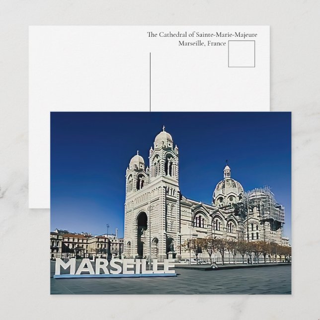 Kathedrale von Marseille Postkarte (Vorne/Hinten)