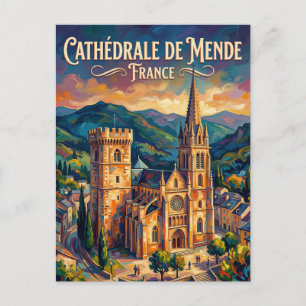 Kathedrale von Mende Frankreich Postkarte