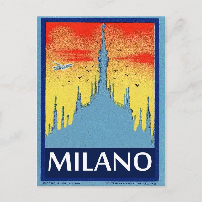 Kathedrale von Milano, Silhouette, Sonnenuntergang Postkarte (Vorderseite)