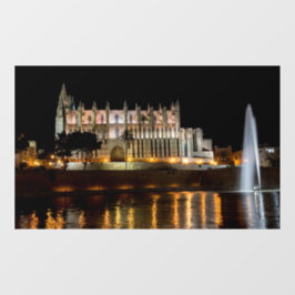 Kathedrale von Palma de Mallorca am Abend - Spanie Fensteraufkleber