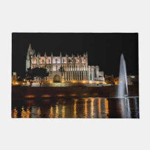 Kathedrale von Palma de Mallorca am Abend - Spanie Fußmatte