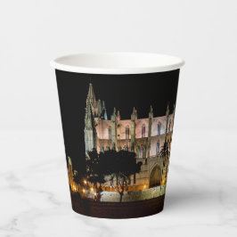 Kathedrale von Palma de Mallorca am Abend - Spanie Pappbecher
