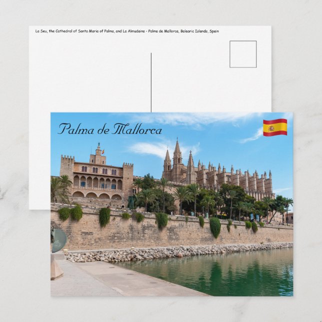 Kathedrale von Palma de Mallorca und Almudaina Postkarte (Vorne/Hinten)