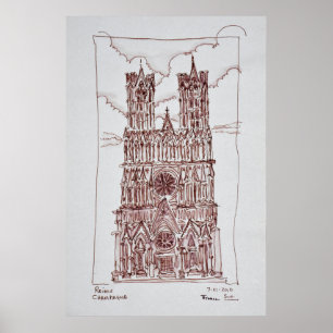 Kathedrale von Reims   Champagne Region, Frankreic Poster