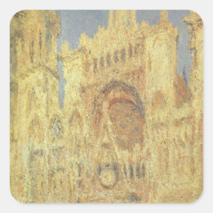 Kathedrale von Rouen, Sonnenuntergang von Claude M Quadratischer Aufkleber