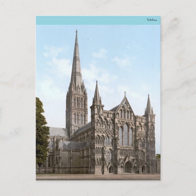 Kathedrale von Salisbury in England (c. 1900) Postkarte (Vorderseite)