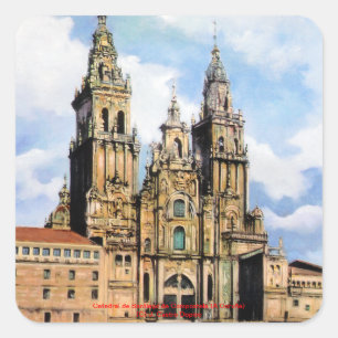 Kathedrale von Santiago Compostela Von ,(Zu Quadratischer Aufkleber