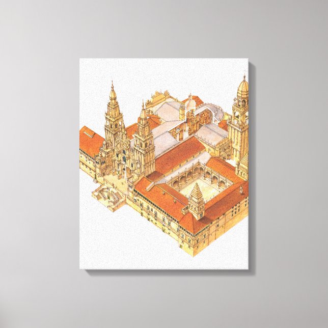 Kathedrale von Santiago de Compostela. Spanien Leinwanddruck (Vorderseite)