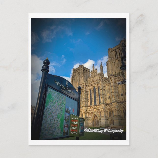 Kathedrale von Wells (2) Postkarte (Vorderseite)