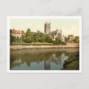 Kathedrale von Worcester, Worcestershire, England Postkarte