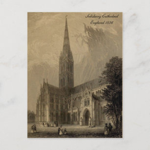 Kathedralen der England Serie: Salisbury 1836 Postkarte