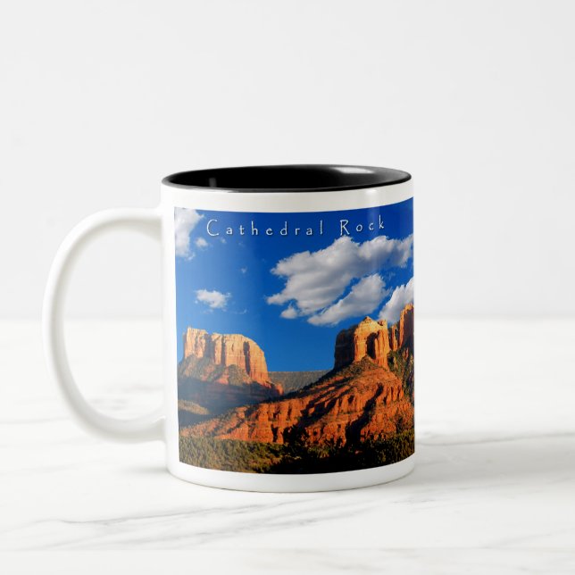 Kathedralen-Felsen-Tal-Tasse Zweifarbige Tasse (Links)