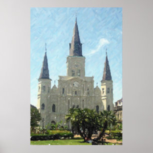 Kathedralen-Plakat-Druck New Orleans St. Louis Poster