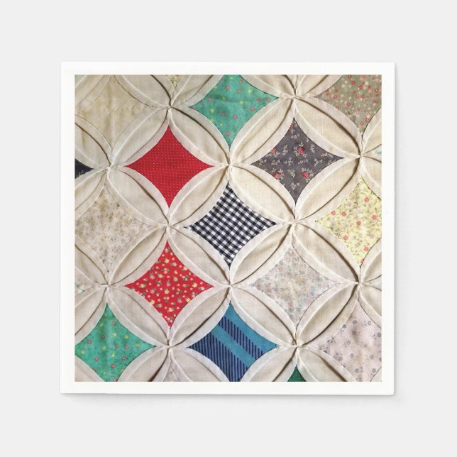 Kathedralenfenster-Quiltmuster Serviette (Vorderseite)