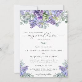 Katherine Floral Lavender Katholic Wedding Einladung
