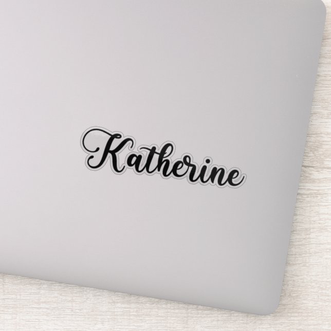 Katherine Name - Handgeschriebene Kalligrafie Aufkleber (Detail)