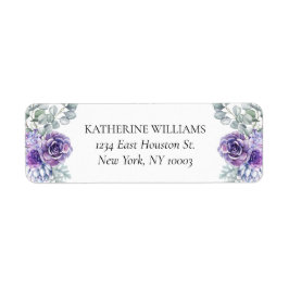 Katherine Purple Succulents Wedding Return Address