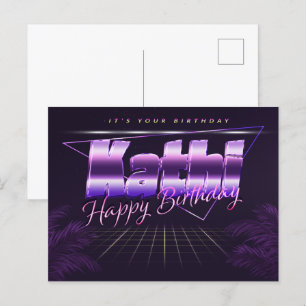 Kathi Name Vorname lila Postkarte Geburtstag