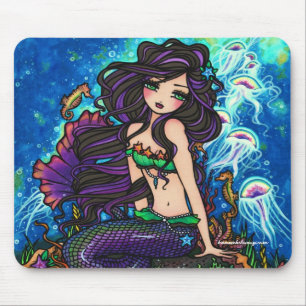 "Kathleen" Meerjungfrau und Quallen Mousepad