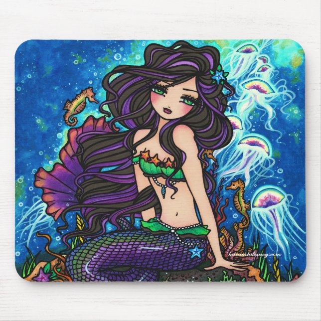 "Kathleen" Meerjungfrau und Quallen Mousepad (Vorne)