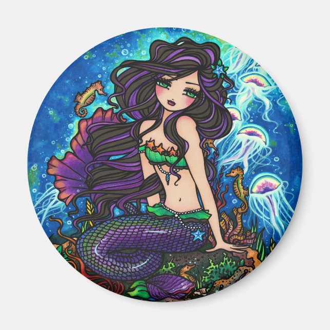 "Kathleen" Mermaid und Jellyfish Magnet (Vorne)