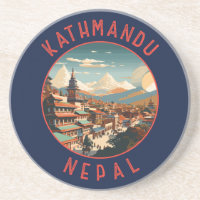 Kathmandu Nepal Retro Distressed Circle