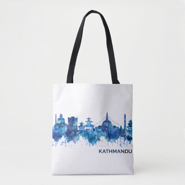 Kathmandu Nepal Skyline Blue Tasche (Vorderseite)