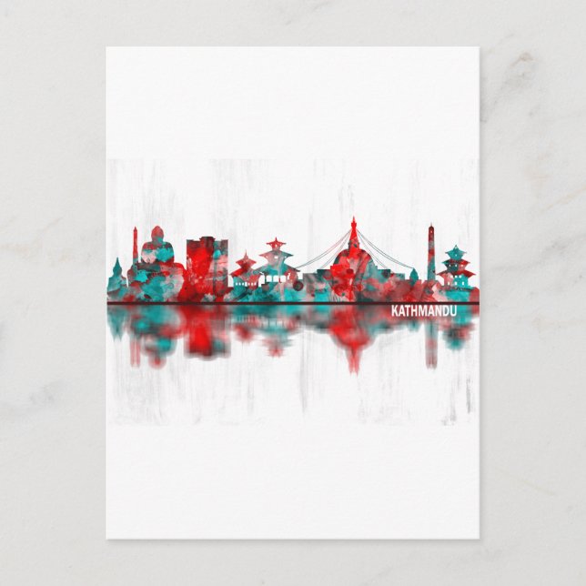 Kathmandu Nepal Skyline Einladungspostkarte (Vorderseite)