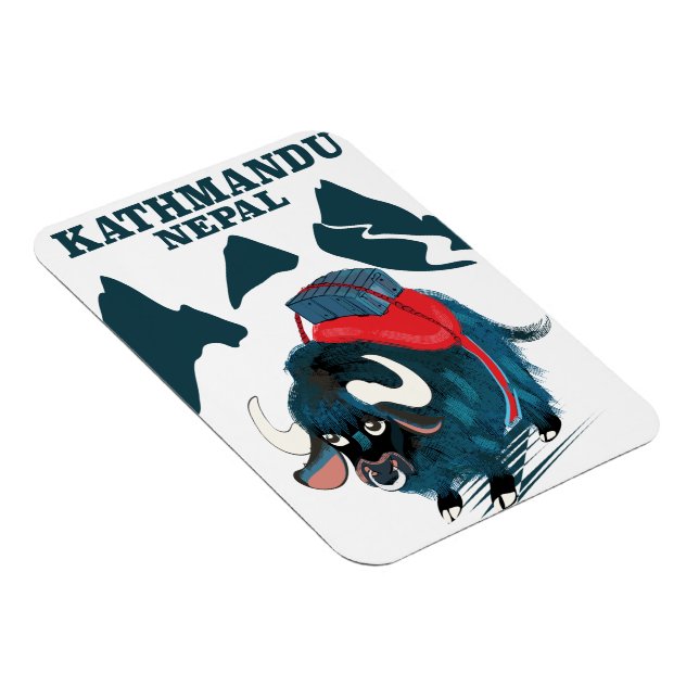 Kathmandu Nepal Travel Poster Magnet (Rechte Seite)