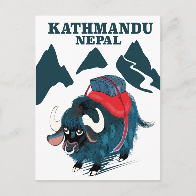 Kathmandu Nepal Travel Poster Postkarte (Vorderseite)