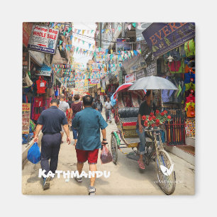 Kathmandu Straße - von Velvet Escape Magnet