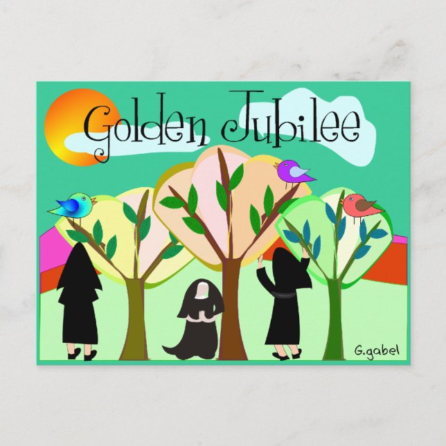 Katholic Nun Golden Jubilee Geschenke Postkarte (Vorderseite)