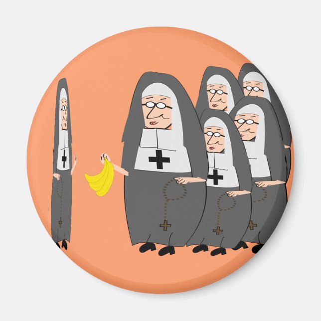 Katholic Nun Spaß "Fat Sisters" Magnet (Vorne)